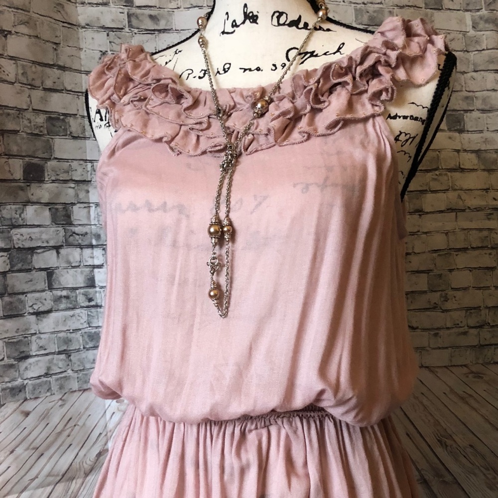 Beautiful Romantic Ruffle Tie Back Blouse New - Picture 2 of 4
